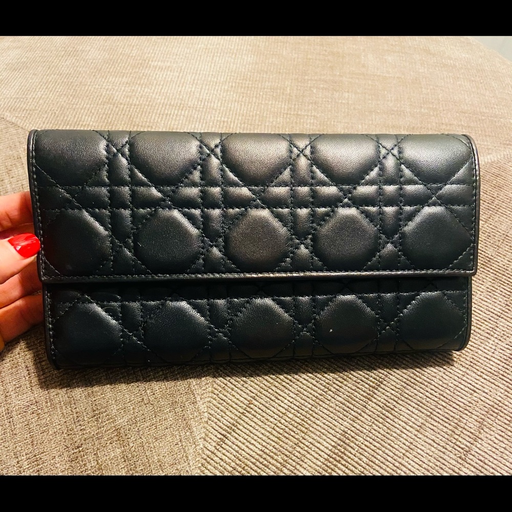 Authentic Classic Black Lambskin Leather Dior